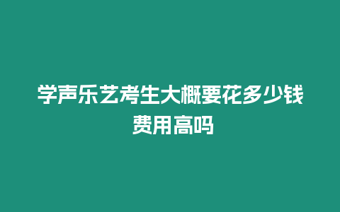 學聲樂藝考生大概要花多少錢 費用高嗎