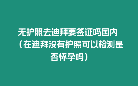 無護照去迪拜要簽證嗎國內 （在迪拜沒有護照可以檢測是否懷孕嗎）