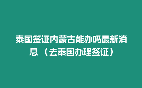 泰國簽證內蒙古能辦嗎最新消息 （去泰國辦理簽證）