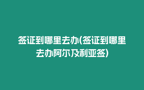 簽證到哪里去辦(簽證到哪里去辦阿爾及利亞簽)