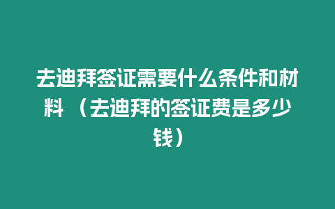 去迪拜簽證需要什么條件和材料 （去迪拜的簽證費是多少錢）