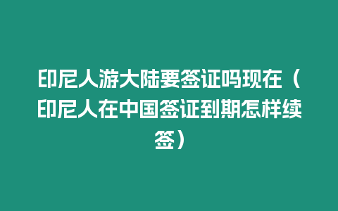 印尼人游大陸要簽證嗎現在（印尼人在中國簽證到期怎樣續簽）