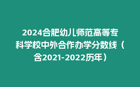 2024合肥幼兒師范高等專科學(xué)校中外合作辦學(xué)分?jǐn)?shù)線（含2021-2022歷年）