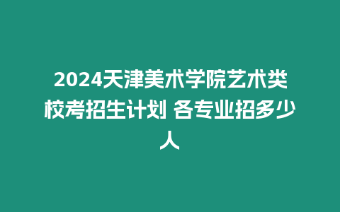 2024天津美術學院藝術類校考招生計劃 各專業招多少人