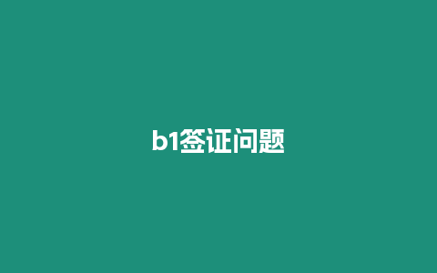 b1簽證問題