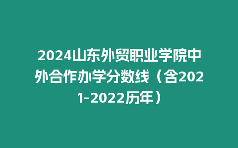 2024山東外貿職業學院中外合作辦學分數線（含2021-2022歷年）