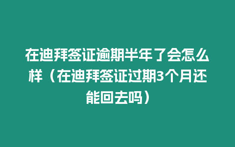 在迪拜簽證逾期半年了會怎么樣（在迪拜簽證過期3個月還能回去嗎）