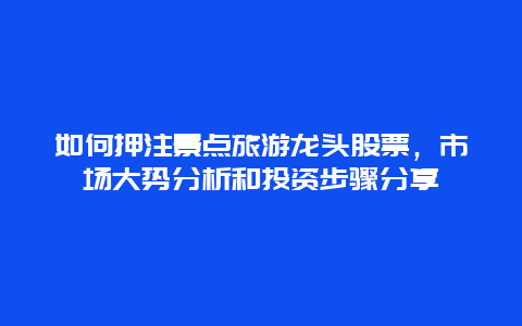 如何押注景點旅游龍頭股票，市場大勢分析和投資步驟分享