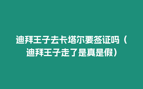 迪拜王子去卡塔爾要簽證嗎（迪拜王子走了是真是假）