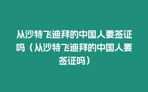 從沙特飛迪拜的中國人要簽證嗎（從沙特飛迪拜的中國人要簽證嗎）