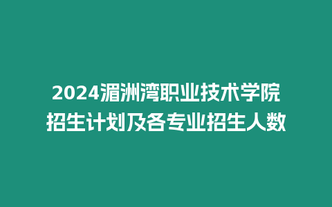 2024湄洲灣職業技術學院招生計劃及各專業招生人數