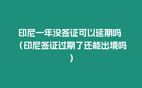 印尼一年沒(méi)簽證可以延期嗎 （印尼簽證過(guò)期了還能出境嗎）