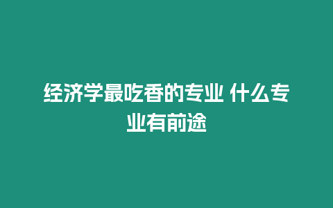 經濟學最吃香的專業 什么專業有前途