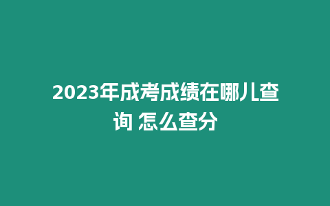 2023年成考成績在哪兒查詢 怎么查分