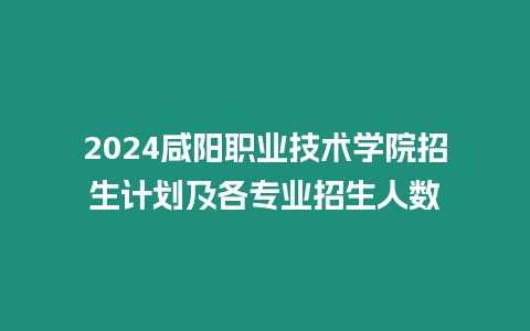 2024咸陽職業(yè)技術(shù)學(xué)院招生計(jì)劃及各專業(yè)招生人數(shù)