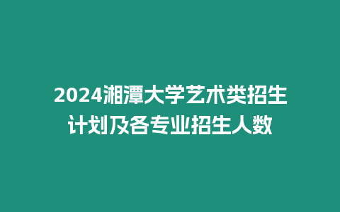 2024湘潭大學藝術類招生計劃及各專業招生人數