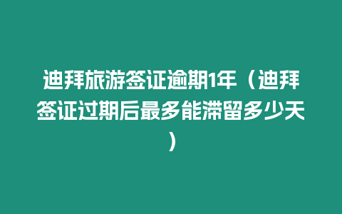 迪拜旅游簽證逾期1年（迪拜簽證過期后最多能滯留多少天）