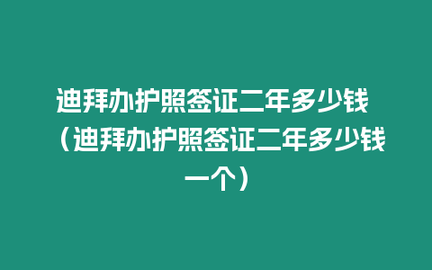 迪拜辦護照簽證二年多少錢 （迪拜辦護照簽證二年多少錢一個）