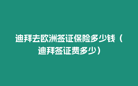 迪拜去歐洲簽證保險多少錢（迪拜簽證費多少）