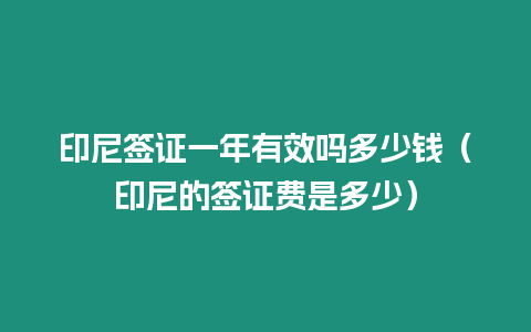 印尼簽證一年有效嗎多少錢（印尼的簽證費是多少）