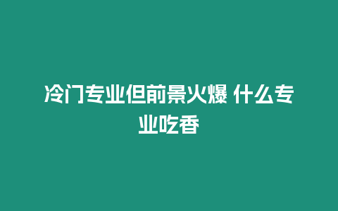 冷門專業但前景火爆 什么專業吃香