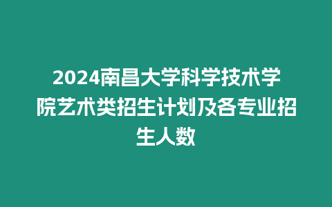 2024南昌大學科學技術學院藝術類招生計劃及各專業招生人數