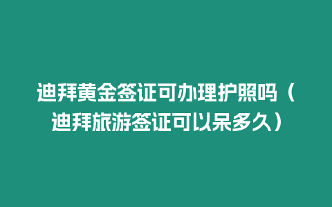 迪拜黃金簽證可辦理護照嗎（迪拜旅游簽證可以呆多久）