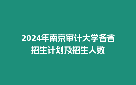 2024年南京審計大學各省招生計劃及招生人數