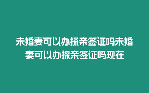 未婚妻可以辦探親簽證嗎未婚妻可以辦探親簽證嗎現在