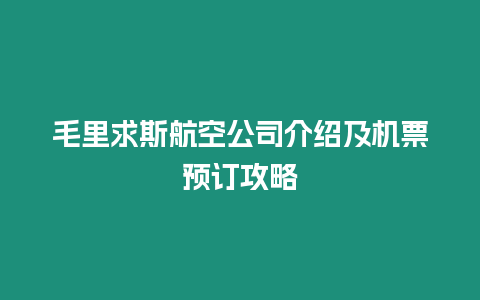 毛里求斯航空公司介紹及機票預訂攻略