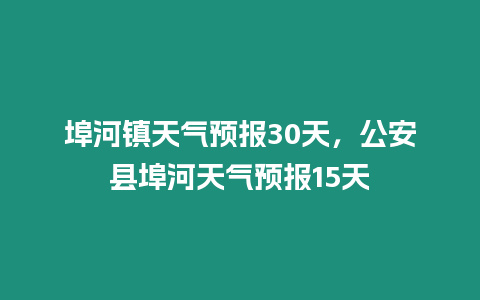 埠河鎮天氣預報30天，公安縣埠河天氣預報15天