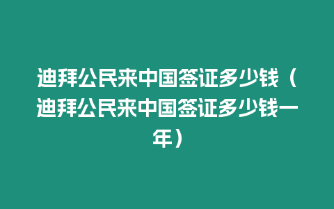 迪拜公民來中國簽證多少錢（迪拜公民來中國簽證多少錢一年）