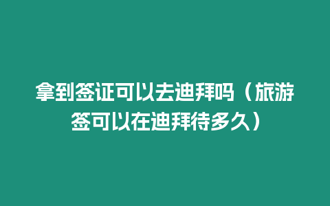 拿到簽證可以去迪拜嗎（旅游簽可以在迪拜待多久）