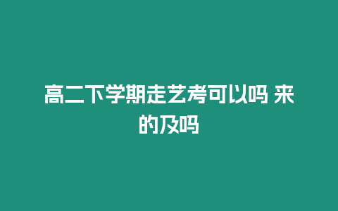 高二下學期走藝考可以嗎 來的及嗎