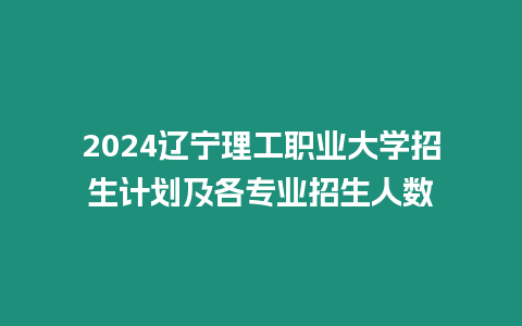 2024遼寧理工職業(yè)大學(xué)招生計(jì)劃及各專業(yè)招生人數(shù)