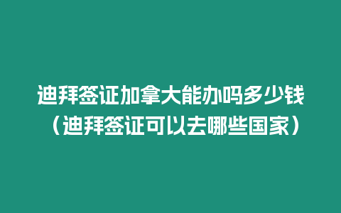 迪拜簽證加拿大能辦嗎多少錢（迪拜簽證可以去哪些國家）