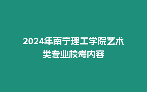 2024年南寧理工學院藝術類專業校考內容