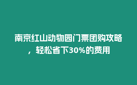 南京紅山動(dòng)物園門(mén)票團(tuán)購(gòu)攻略，輕松省下30%的費(fèi)用