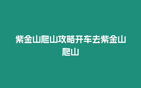 紫金山爬山攻略開車去紫金山爬山