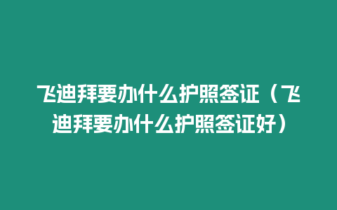 飛迪拜要辦什么護照簽證（飛迪拜要辦什么護照簽證好）