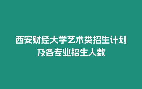 西安財經大學藝術類招生計劃及各專業招生人數