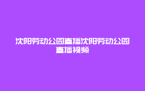 沈陽勞動公園直播沈陽勞動公園直播視頻