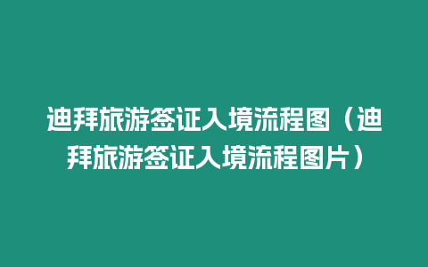 迪拜旅游簽證入境流程圖（迪拜旅游簽證入境流程圖片）