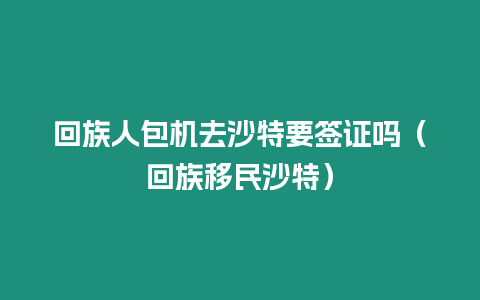 回族人包機去沙特要簽證嗎（回族移民沙特）