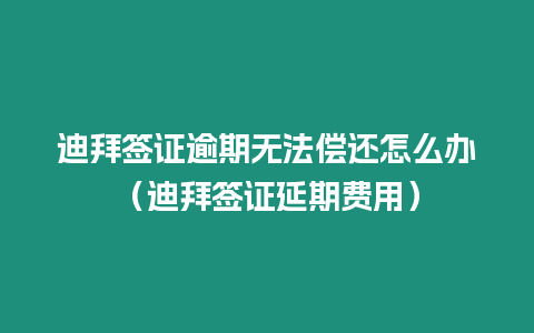 迪拜簽證逾期無法償還怎么辦（迪拜簽證延期費用）