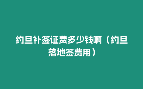 約旦補簽證費多少錢啊（約旦落地簽費用）