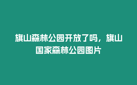 旗山森林公園開放了嗎，旗山國家森林公園圖片