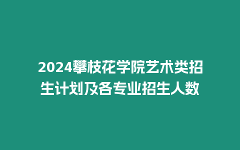 2024攀枝花學院藝術類招生計劃及各專業招生人數