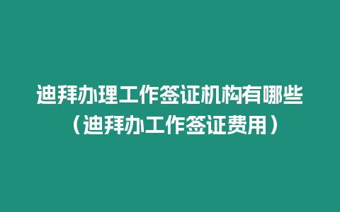 迪拜辦理工作簽證機構有哪些（迪拜辦工作簽證費用）