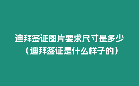 迪拜簽證圖片要求尺寸是多少（迪拜簽證是什么樣子的）